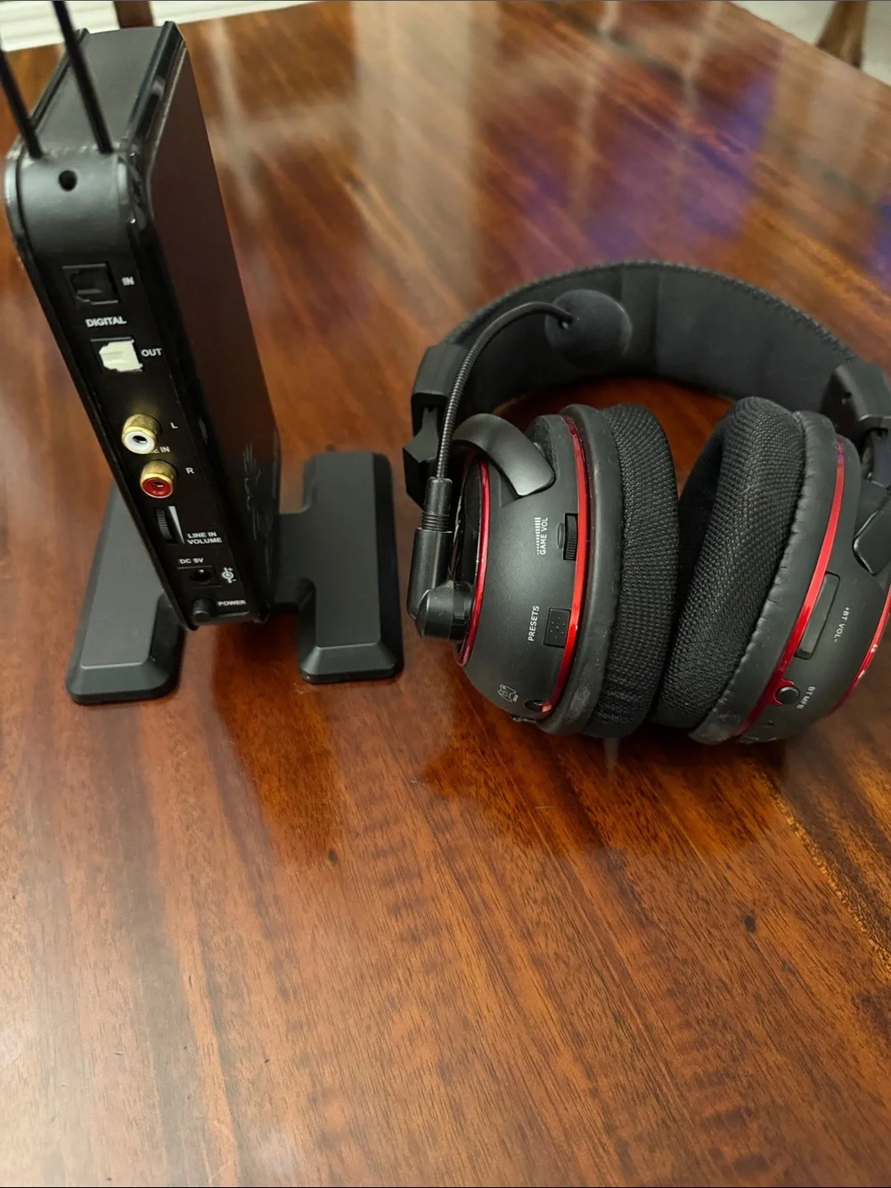 Wireless Turtle Beach Earforce PX5 Gaming Headset with Stand - Black and Red